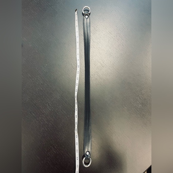 Black Leather Purse Strap with Silver Rings - Picture 5 of 5